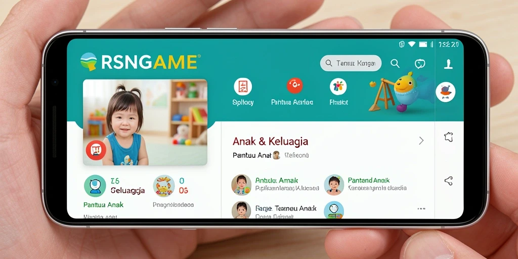 Tampilan antarmuka RSNGAME yang ramah anak dan informatif.