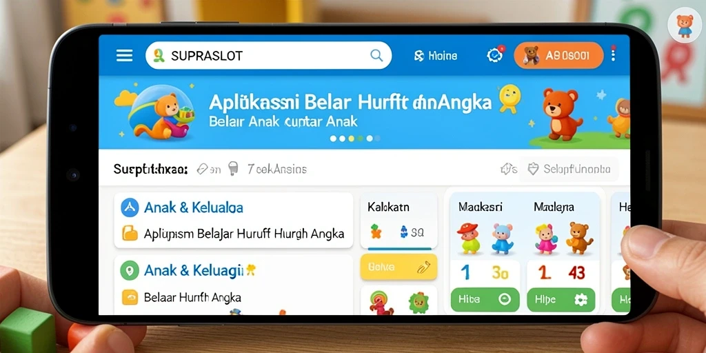 Tampilan antarmuka aplikasi SUPRASLOT yang ceria dan menarik.