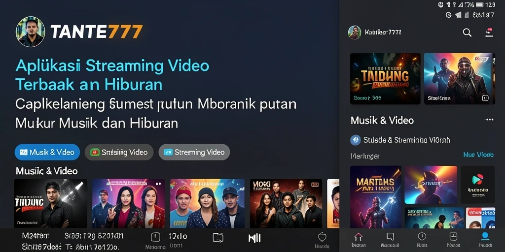 Antarmuka TANTE777 menampilkan berbagai pilihan Streaming Video menarik.