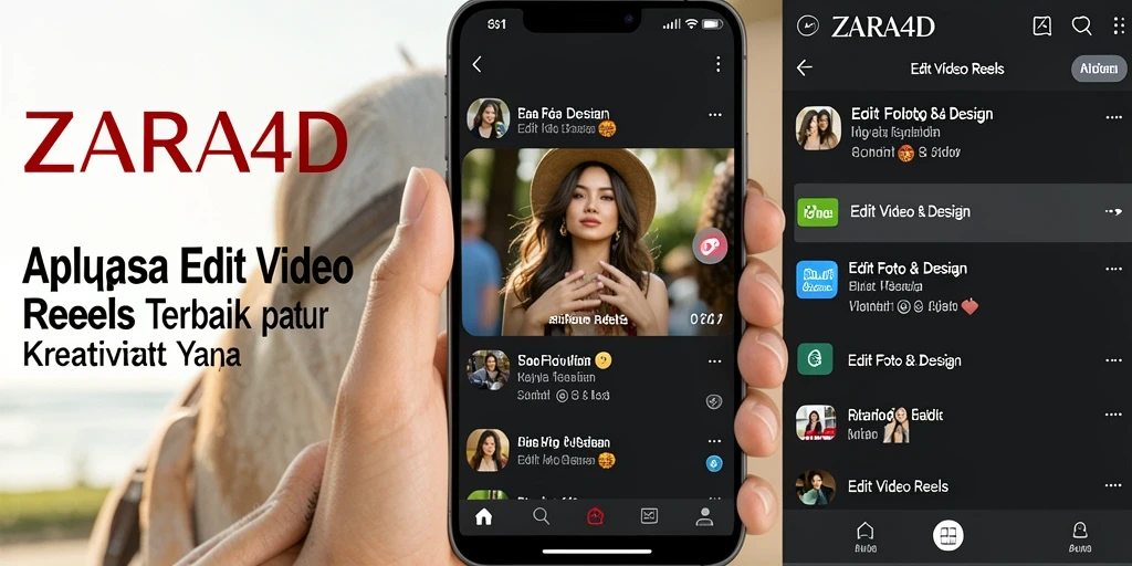 Tampilan antarmuka ZARA4D untuk Edit Video Reels yang sederhana dan efektif.