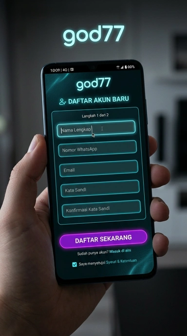 Tampilan halaman daftar god77