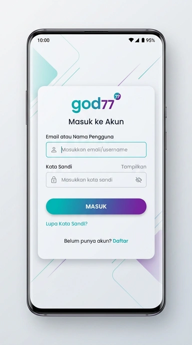 Tampilan halaman login god77